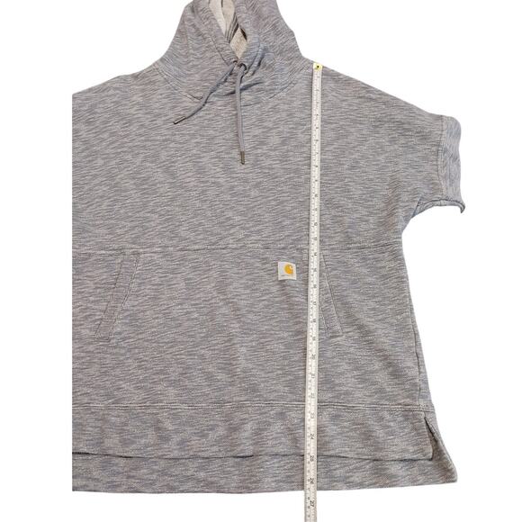 Carhartt Hoodie Sweatshirt Relaxed Fit Gray Pocket Drawstring Womens Large - Picture 5 of 7